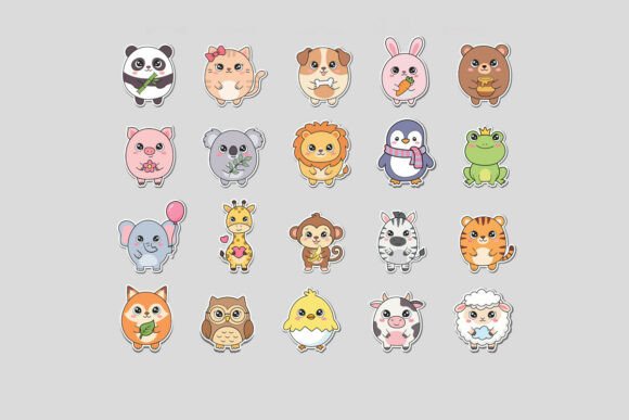 Download Kawaii Animal Clipart Bundle SVG - Kawaii animal clipart Collection